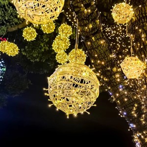 Boule <span class=keywords><strong>de</strong></span> Noël à LED RGB à cadre en plastique, IP65, à <span class=keywords><strong>changement</strong></span> <span class=keywords><strong>de</strong></span> couleur, motif dynamique, pour intérieur, centre commercial, hôtel, salon, ambiance festive, décoration <span class=keywords><strong>de</strong></span> vacances - Product Image 1