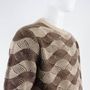 Oem Unique Wave Pattern Round Neck Pull tricoté pour hommes 100% Pull en <span class=keywords><strong>laine</strong></span> - Product Image 5