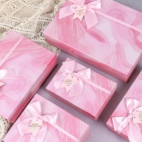 Nouvelle Arrivée Prête à Expédier : Boîte Cadeau Rectangulaire Rose Brumeux en Papier Spécial pour Mariages, Cadeaux de Mariage et Fête de Qixi
