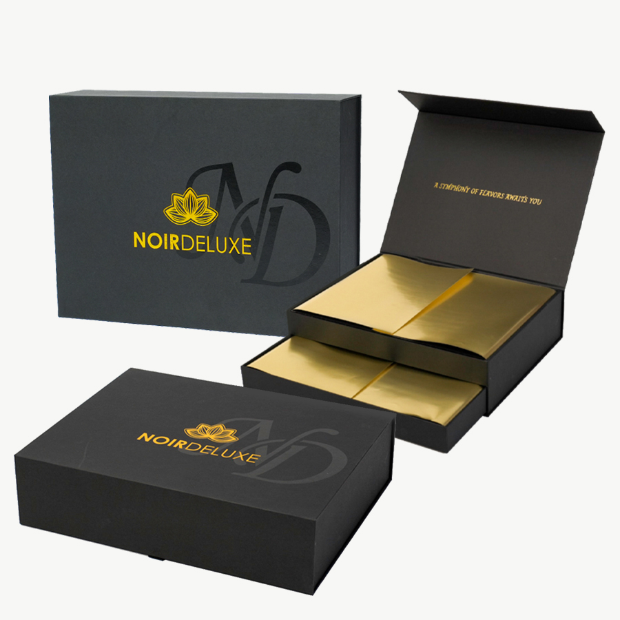 Custom Logo Recyclable Wholesale Double Drawer Paper Cardboard Luxury Packaging Magnetic Gift Box