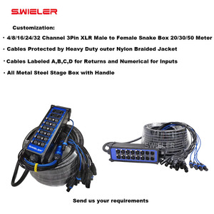Tùy Chỉnh Xlr Rắn Cáp 16/24/32 Kênh 30/50 Meter Âm Thanh Rắn Cáp Hộp Sân Khấu Splitter Xlr 12/20/24in 4/6out Dây Dài 100 Chân - Product Image 5