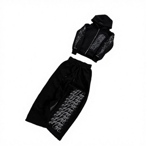 Ensemble de survêtement pour homme, style streetwear, impression sérigraphique, sweat-shirt à capuche vintage et pantalon de survêtement, 2 pièces, tenue décontractée - Product Image 4
