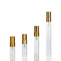 Atomiseurs portables miniatures en verre de 2 ml, 3 ml, 5 ml, 10 ml pour échantillons de parfum, flacons testeurs avec capuchon en aluminium doré sérigraphié