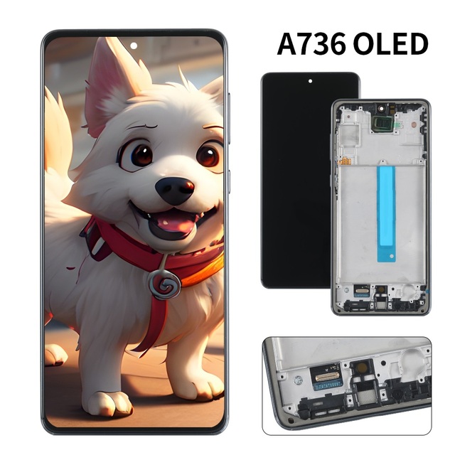 Mobile Phone Lcd Screen for samsung galaxy A73 A736B Oled with Frame Mobile Phones Display for samsung A73 Smartphone Screen