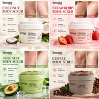 Gommage Corporel Exfoliant en Gros Coco Café Fraise Avocat, Gommage Corporel Éclaircissant au Sel Marin Marque Privée