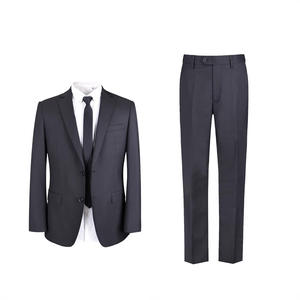 2025 Em Stock Masculino Preto Negócios Traje Casual High-End Lã Australiana 70% Composição Único Breasted Botão Plano Fly Pant - Product Image 1