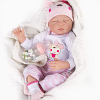 Muñeca Bebé Reborn de 22 Pulgadas con Ojos Cerrados Durmiendo, una Muñeca para la Compañía y el Juego de los Niños