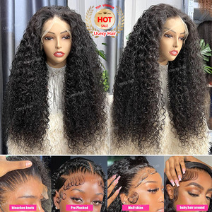 Vente en gros cheveux vierges indiens bruts HD perruque dentelle frontale femmes perruque bouclée pleine <span class=keywords><strong>suisse</strong></span> dentelle avant fermeture crépus bouclés perruque de cheveux humains - Product Image 4