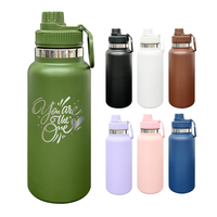 Bouteille d'eau sport isotherme en acier inoxydable à large ouverture pour le cyclisme, avec logo personnalisé, anti-fuite, compatible porte-bidon de vélo, 18oz/25oz