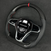Volant en fibre de carbone avec cuir perforé, boutons multifonctions, amélioration racing pour VW Golf 6 Golf 7 MK6 GTI R Scirocco GTD
