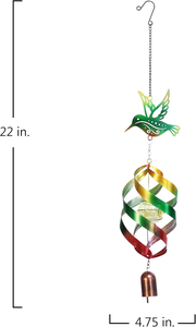 <span class=keywords><strong>Tourne</strong></span>-<span class=keywords><strong>vent</strong></span> solaire en forme de colibri, luminaire solaire suspendu pour <span class=keywords><strong>jardin</strong></span>, carillon éolien en métal, art en fer, décoration extérieure pour la maison et la cour - Product Image 5