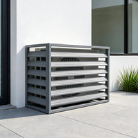 Cache-climatiseur double lamelle en aluminium, résistant à la pluie, pour une circulation optimale de l'air, protection personnalisée pour unité à double lame