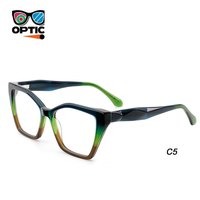 Monture de lunettes optiques œil-de-chat en acétate pour femmes, monture complète tendance pour verres de prescription, vente en gros