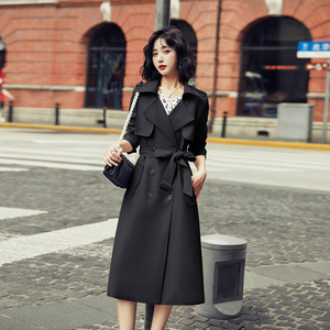 <strong>Ladies</strong> Stylish Long Clothing Streetwear Polyester <strong>Lightweight</strong> Turndown Collar Women's Trench <strong>Coats</strong> Vintage Factory - Product Image 6