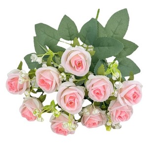 Flores de Seda Simuladas, Rosas de Diamante, Ramo Pequeño, Flores Teñidas a Mano, con Relieve, Decoración para Bodas y Hogar, Venta al Por Mayor - Product Image 5