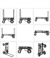 Carretilla de Plataforma Industrial de Acero Hanak de Alta Resistencia con 4 Ruedas, Capacidad de 100 kg, 81 cm x 60 cm x 112 cm, Carro Plegable Resistente para Almacenamiento de Herramientas