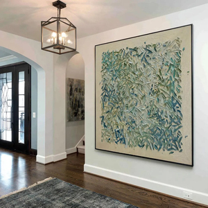 <span class=keywords><strong>Cuadro</strong></span> Decorativo de Pared para el Hogar de Lujo, Arte Abstracto con Patrón de Hojas Texturizadas, Pintura al Óleo Pintada a Mano sobre Lienzo, <span class=keywords><strong>Cuadro</strong></span> Grande Moderno para Sala de Estar - Product Image 5