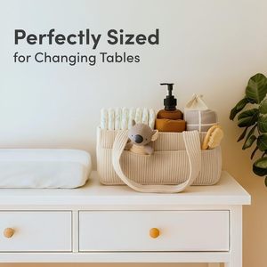 Portable Mommy Nursery Organizer Baby Diaper <strong>Storage</strong> Basket <strong>Nappy</strong> Caddy-for On-the-Go <strong>Storage</strong> - Product Image 4