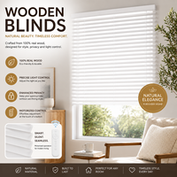 Persianas de Madera Motorizadas con Control Inteligente, Persianas de Madera Motorizadas Inalámbricas, Adecuadas para Villas, Hoteles, Oficinas, Hogares