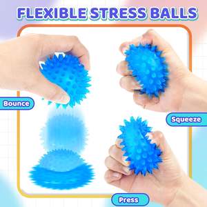 Lot de 3 balles sensorielles pour adultes Soulagement du stress Squishy Fidgets Anxiété Soulager l'exercice des mains Physiothérapie Jouets à presser pour adultes - Product Image 4