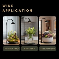Lampu Tanam Desktop IP20 untuk Terarium Sayuran Sukulen - Leher Angsa Fleksibel Timer Otomatis 3/6/12 Jam 4 Tingkat Kecerahan Logam