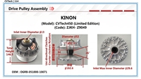 Embrayage primaire ATV CVTech450 Version Limitée Assemblage OEM OGRB 051000 10071 Z9049 Poulie d'entraînement CVT 450CC Aluminium KINON