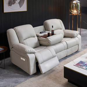 <span class=keywords><strong>Canapé</strong></span> inclinable <span class=keywords><strong>électrique</strong></span> moderne en cuir PU, ensemble 3+1, avec port USB, pour salon – Vente chaude usine - Product Image 3