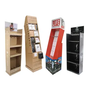 Display Stand With Hook Customized POS Retail Flooring Display Rack Cardboard Floor Displays Stand With Hooks Custom Display Boxes Cardboard