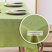 Nappe unie aspect lin, résistante à l'eau et lavable, idéale pour les fêtes, restaurants et hôtels