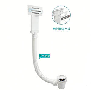 Tuyau de vidange flexible pour <span class=keywords><strong>baignoire</strong></span>, siphon de bain, drain de <span class=keywords><strong>baignoire</strong></span> avec bonde escamotable, drain de trop-plein, drain de <span class=keywords><strong>douche</strong></span> - Product Image 4