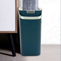 Serpillère plate extensible en acier inoxydable avec essorage coulissant, seau haute capacité à séparation sec/humide, tête en microfibre lavable, 2 têtes de serpillère