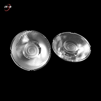 Lentilles médicales plano-concaves à surface givrée personnalisées D50mm*H22mm, angle large de 25°, pour affichages en matériau PMMA, LED RGB