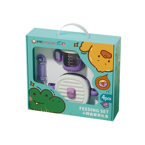 Bộ đồ ăn trẻ em không BPA, chất liệu PP cấp thực phẩm, gồm bát, cốc, thìa, dĩa, đóng hộp quà tặng, bán buôn có sẵn. - Product Image 6