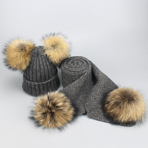 Unisex Trẻ Em Trẻ Em Bé Phụ Nữ Mùa Đông Mũ Beanie Cô Gái Bé Trai Gấu Trúc Fox Fur Pom <span class=keywords><strong>Bobble</strong></span> <span class=keywords><strong>Hat</strong></span> <span class=keywords><strong>Crochet</strong></span> Trượt Tuyết Mũ Khăn Choàng Bộ - Product Image 2