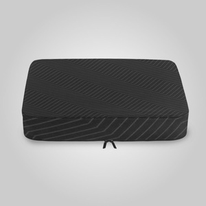 Cubes de rangement pliables pour bagages de voyage personnalisés en couleur noire, ensemble de 6 pièces, organisateur de vêtements en maille avec logo - Product Image 5