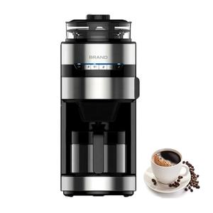 Moulin à eau amovible, 6 tasses Espresso, Cappuccino, avec réservoir d'eau, appareil domestique, cafetière, <span class=keywords><strong>broyeur</strong></span> et cafetière - Product Image 1