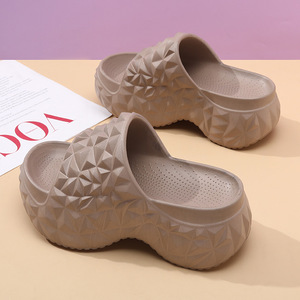 Sandalias de tacón alto para mujer Guru, suela gruesa, aumento de altura, una tira, para verano, transpirables, blancas, de EVA, antideslizantes, con forma de durián - Product Image 2