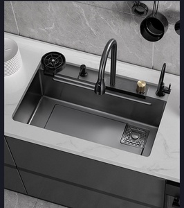 Évier cascade, grand évier simple en acier inoxydable, bac de lavage de vaisselle, bac de lavage de légumes pour cuisine domestique - Product Image 5