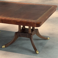 DegasVintage Antik-Stil Meisterstück Massivholz Mehrschichtig Unbehandelt Amerikanisches Retro Rechteckiges Ess- und Bankettmöbel für Zuhause
