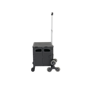 Chariot de supermarché pliable 35KG Conception d'escalier avec deux roues avant et six roues arrière pour le shopping à la maison - Product Image 3