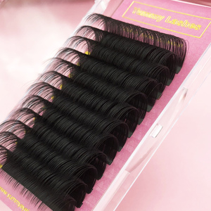 Marque privée cachemire noir mat léger extensions de cils individuels facile ventilateur soie 17mm longueur CC Curl fournitures de gros - Product Image 6