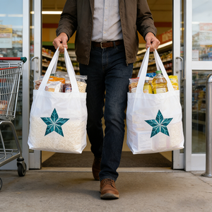 批发环保无纺布购物袋带徽标可重复使用定制购物袋印有徽标 - Product Image 1