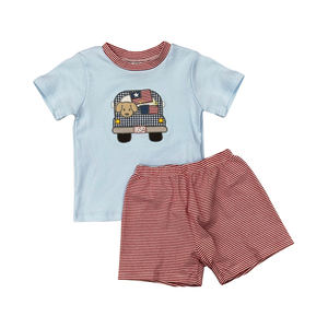 Conjunto de Ropa Casual para Bebé Niño con Estampado del 4 de Julio de EE. UU., 95% Algodón, Pantalones Cortos y Romper Tipo Burbuja - Product Image 3