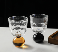 Verre à liqueur au design unique, rétro, violet, en verre soufflé au sodium et au calcium, haute esthétique, créatif, pour vin de fruits légèrement alcoolisé