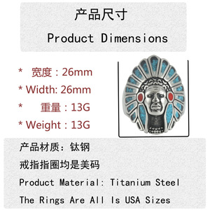 European American Style <b>Titanium</b> Steel Portrait <b>Ring</b> Face Shape Women's Punk Jewelry Gift 21058 - Product Image 3