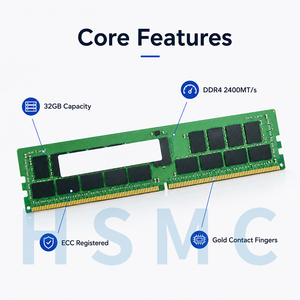 Pulled HMA84GR7AFR4N-UH 32GB <b>DDR4</b> 2400MT ECC Registered RDIMM Server <b>RAM</b> Memory Module for Data Center Enterprise Workstation - Product Image 5