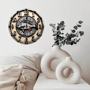 Round Wooden Wall <b>Clock</b> 25x25Cm Quiet Movement Home Art Decoration <b>Clock</b> - Product Image 3