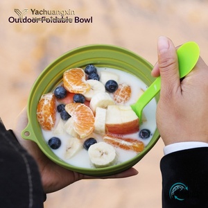 Portable Outdoor Cookware <b>Set</b> 2-Piece Green PP Bowls with Fork for Camping Cooking All Seasons - Product Image 5