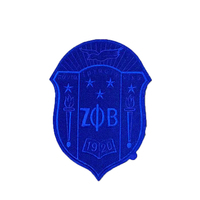 Patchs brodés personnalisés en tissu chenille 3D en forme de cœur et de fleur, 10,5 pouces, Zeta Phi Beta Sorority, à coudre sur les vestes, les sacs et les chapeaux