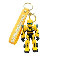 Tas transformer berbentuk kartun ramah lingkungan desain baru aksesori Gantungan Kunci plastik karabiner pesona untuk dekorasi anak-anak